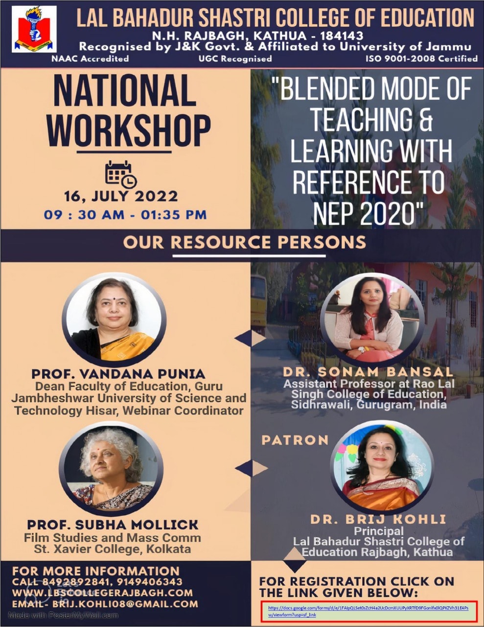 You are currently viewing One day workshop on topic “Blended mode of teaching and learning with reference to NEP 2020 on dated 16th July.